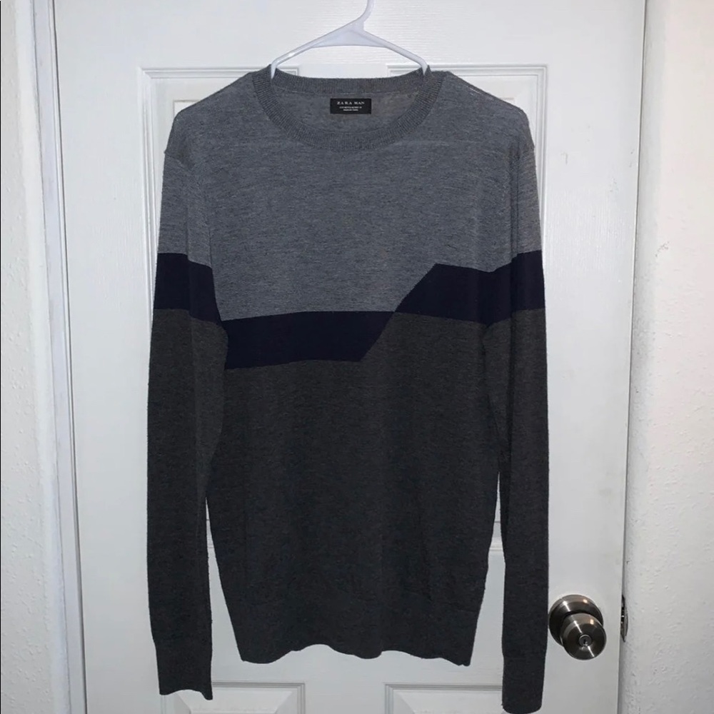 ZARA MAN - ROUND NECK MERINO WOOL SWEATER